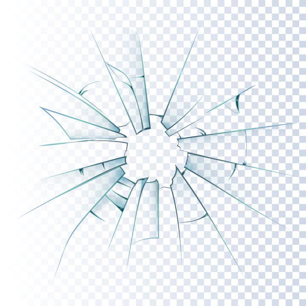 Free Vector | Broken frosted glass realistic icon