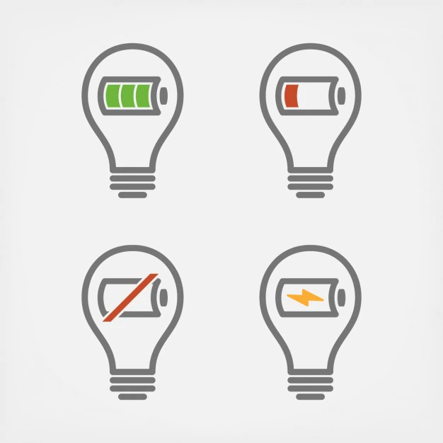 Free Vector | Bulbs with batteries design