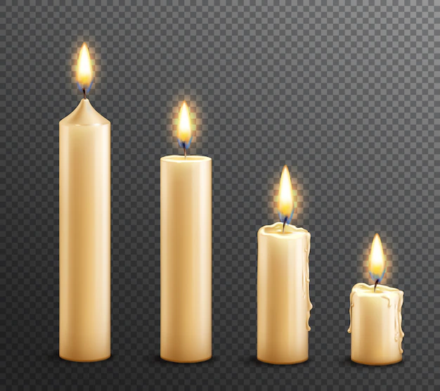 Free Vector | Burning candles realistic transparent background