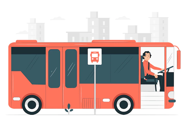 Free Vector | Bus driver concept illustration