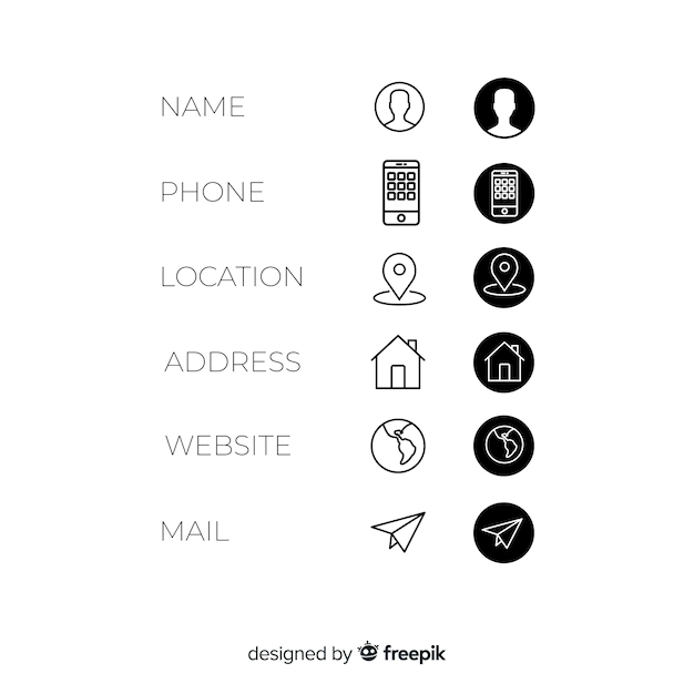 Free Vector | Business card icons set
