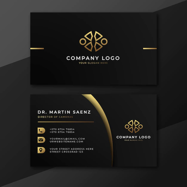 Free Vector | Business card template gold foil