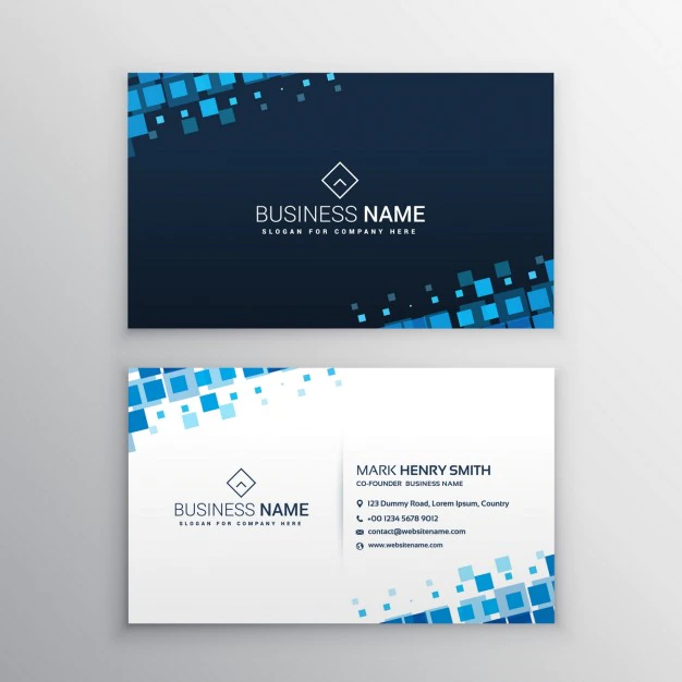 Free Vector | Business card with blue squares