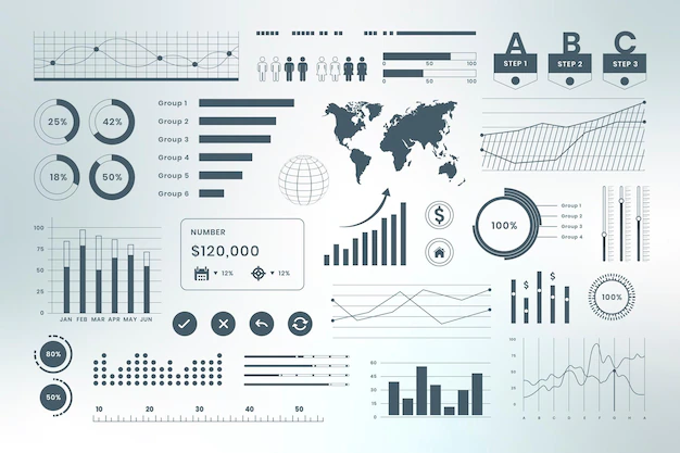 Free Vector | Business data infographic dashboard
