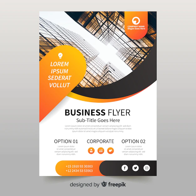 Free Vector | Business flyer with photo template