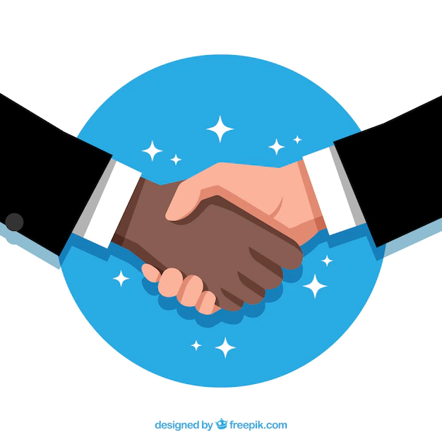 Free Vector | Business handshake background in flat style
