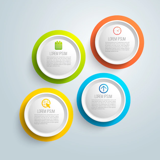 Free Vector | Business infographic with text field on colorful circles isolated
