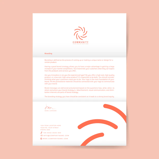 Free Vector | Business letter with logo