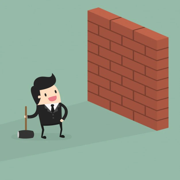 Free Vector | Business man with a wall