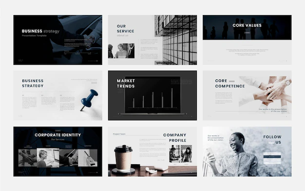 Free Vector | Business marketing presentation editable templates