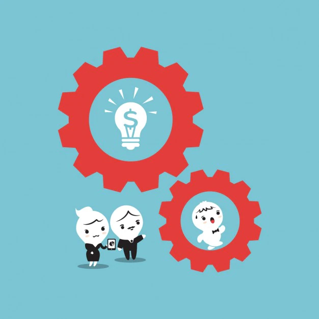 Free Vector | Business people with gears