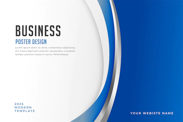 Free Vector | Business poster with elegant blue curve shapes