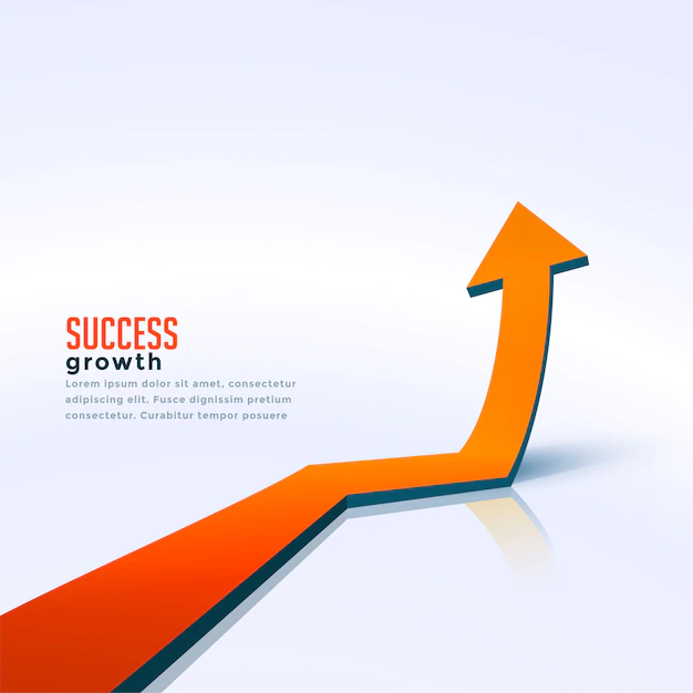 Free Vector | Business success growth arrow moving upward background