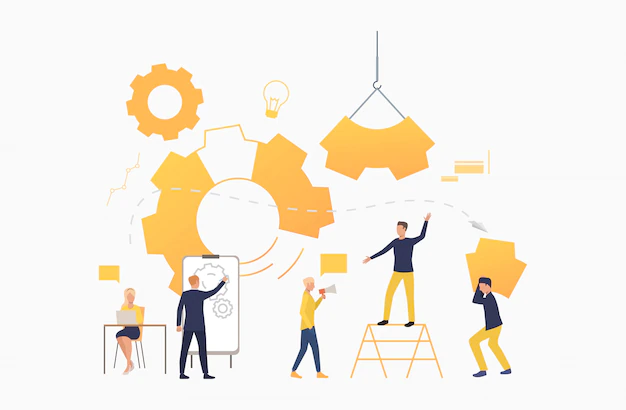 Free Vector | Business team working as mechanism