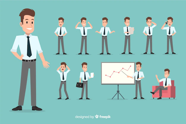Free Vector | Businessman in different situations