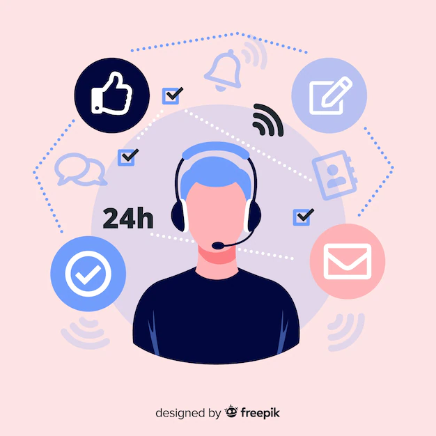 Free Vector | Call center agent concept in flat style