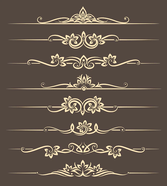 Free Vector | Calligraphic design elements, page dividers with thai ornament. divider ornament page, ornate vector illustration