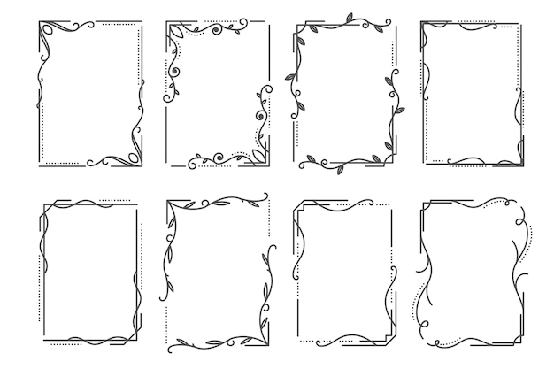 Free Vector | Calligraphic ornamental frame set