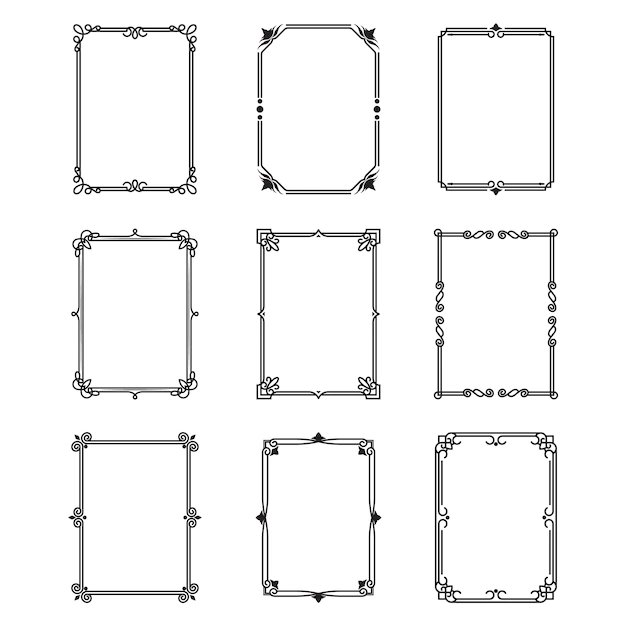 Free Vector | Calligraphic ornamental frames set