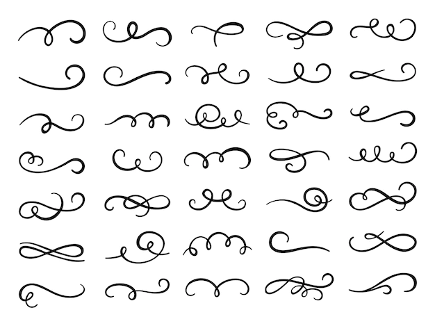 Free Vector | Calligraphic swirl flourish
