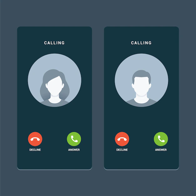 Free Vector | Calling screen with faceless avatar. isolated vector illustration