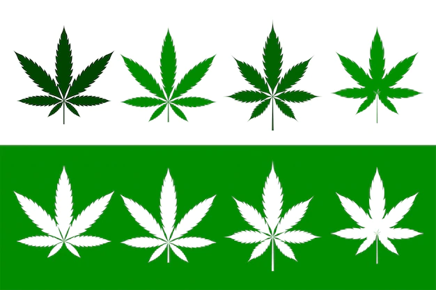 Free Vector | Cannabis marijuana weed leaves set in flat style