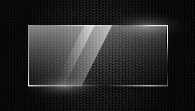 Free Vector | Carbon fiber background with shiny glass frame