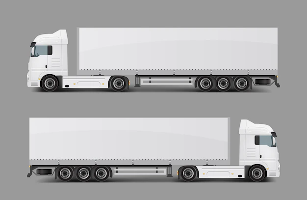 Free Vector | Cargo semi truck with trailer realistic vector