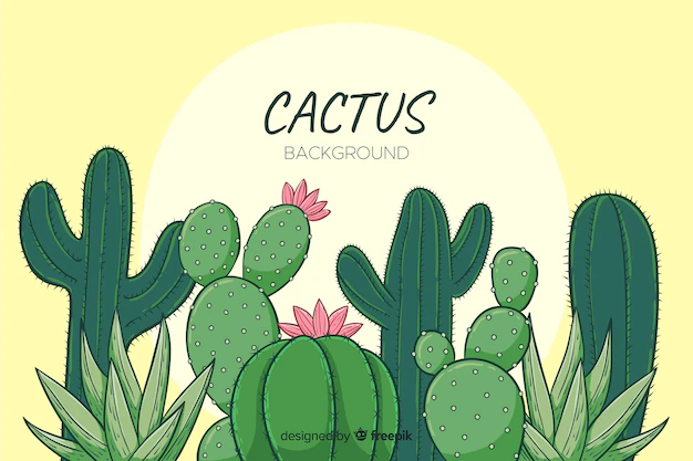 Free Vector | Cartoon cactus background