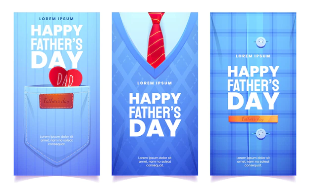 Free Vector | Cartoon father's day banners set