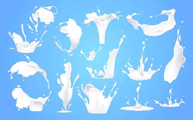 Free Vector | Cartoon milk splashes collection