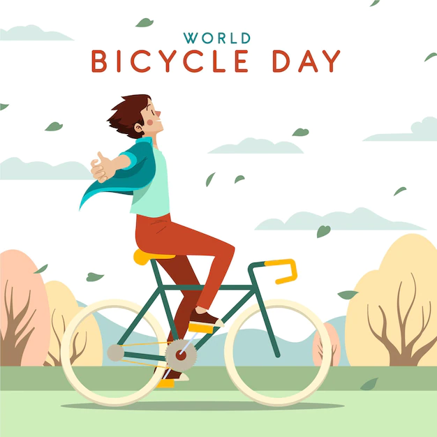 Free Vector | Cartoon world bicycle day illustration