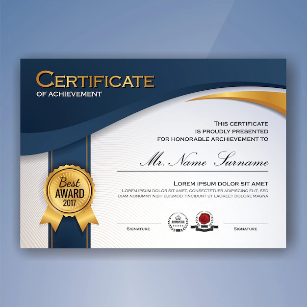 Free Vector | Certificate of achievement template