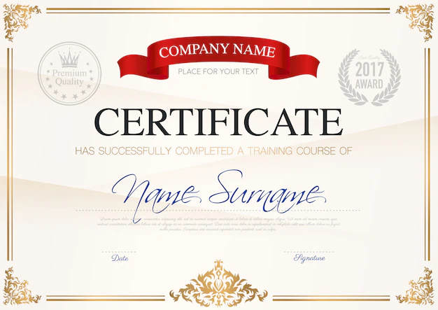 Free Vector | Certificate of completion template