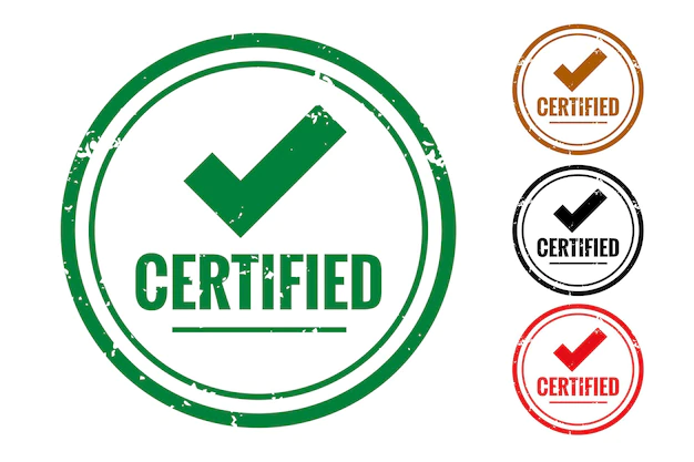 Free Vector | Certified check quality label or rubber stamp set