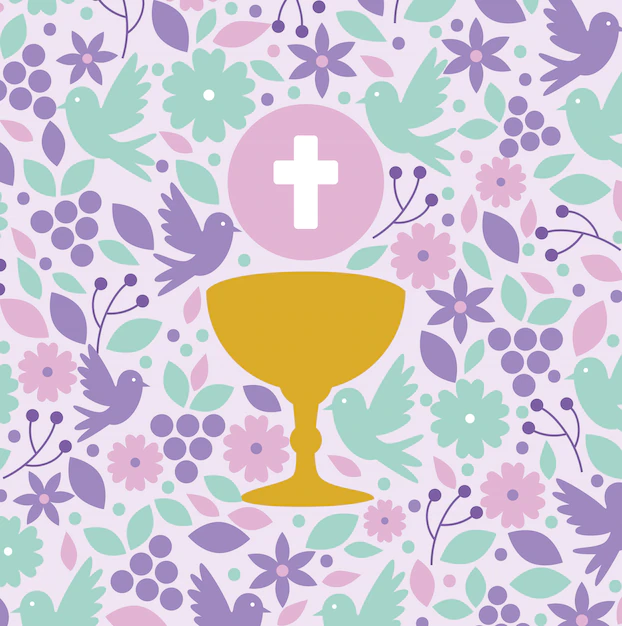 Free Vector | Chalice with holy host to first communion