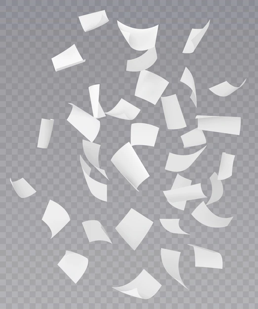 Free Vector | Chaotic falling flying paper sheets