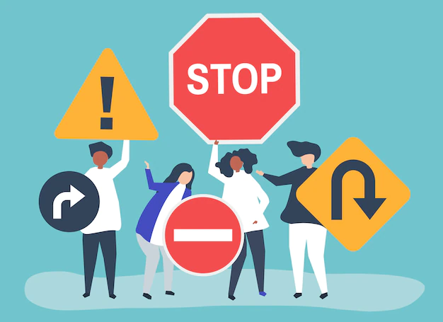 Free Vector | Character illustration of people with traffic sign icons