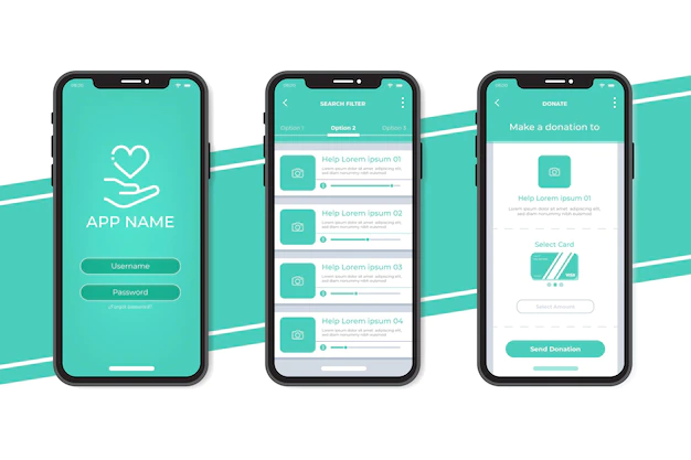 Free Vector | Charity app concept