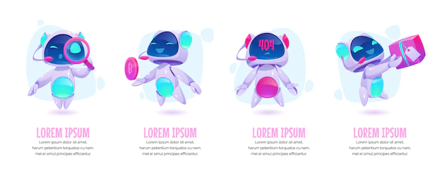 Free Vector | Chat bot banner template set. future marketing innovation
