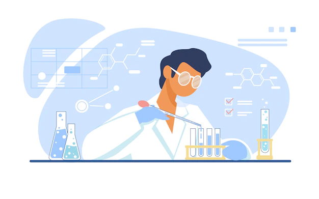 Free Vector | Chemist working in lab