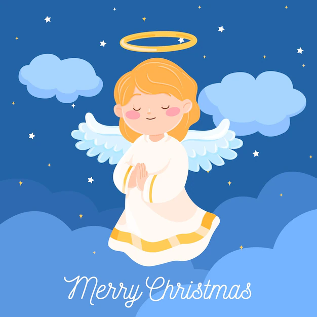 Free Vector | Christmas angel in flat design