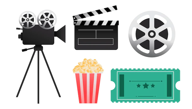 Free Vector | Cinema film elements and objects