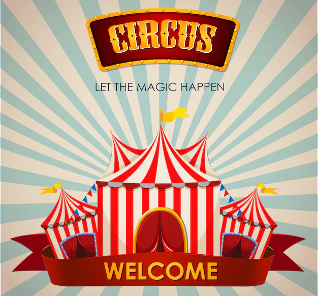 Free Vector | Circus, fun fair, amusement park theme template