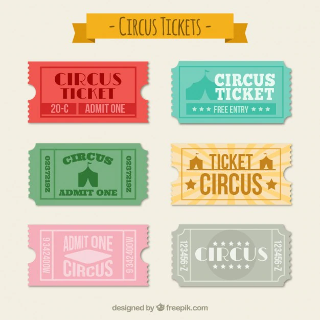 Free Vector | Circus tickets collection