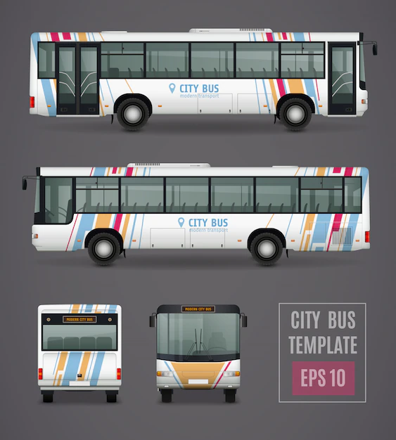 Free Vector | City bus template in realistic style