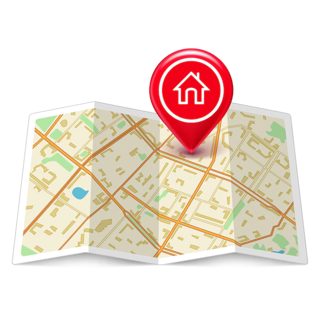 Free Vector | City map with label home pin