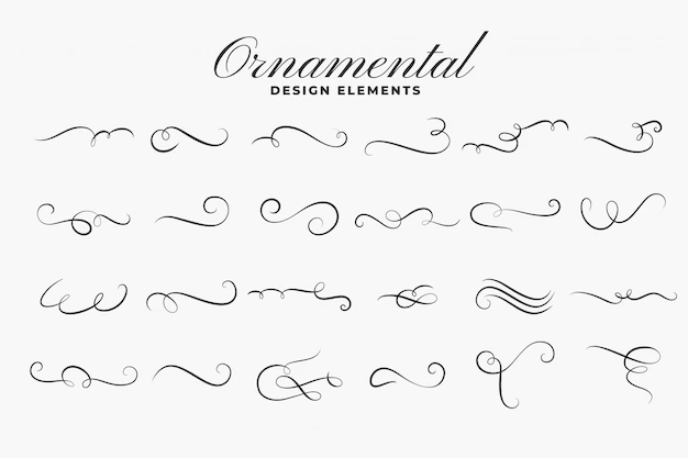 Free Vector | Classic ornamental curls borders or dividers set