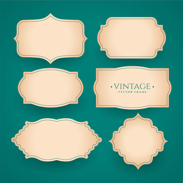 Free Vector | Classic vintage frame labels set of six