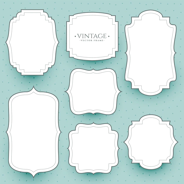 Free Vector | Classic white vintage frames and stickers